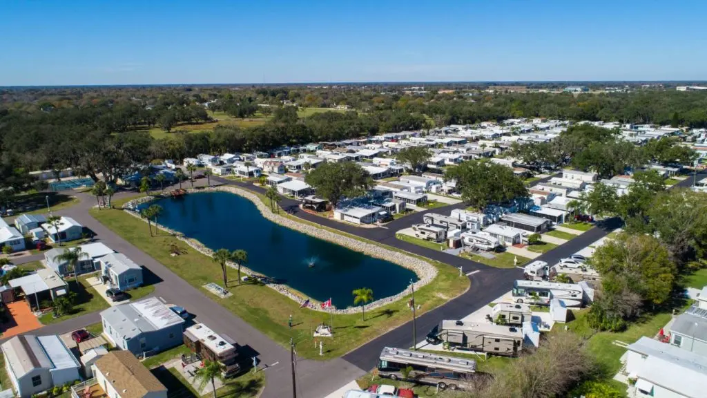 Big Tree RV Park full of RV's in Florida