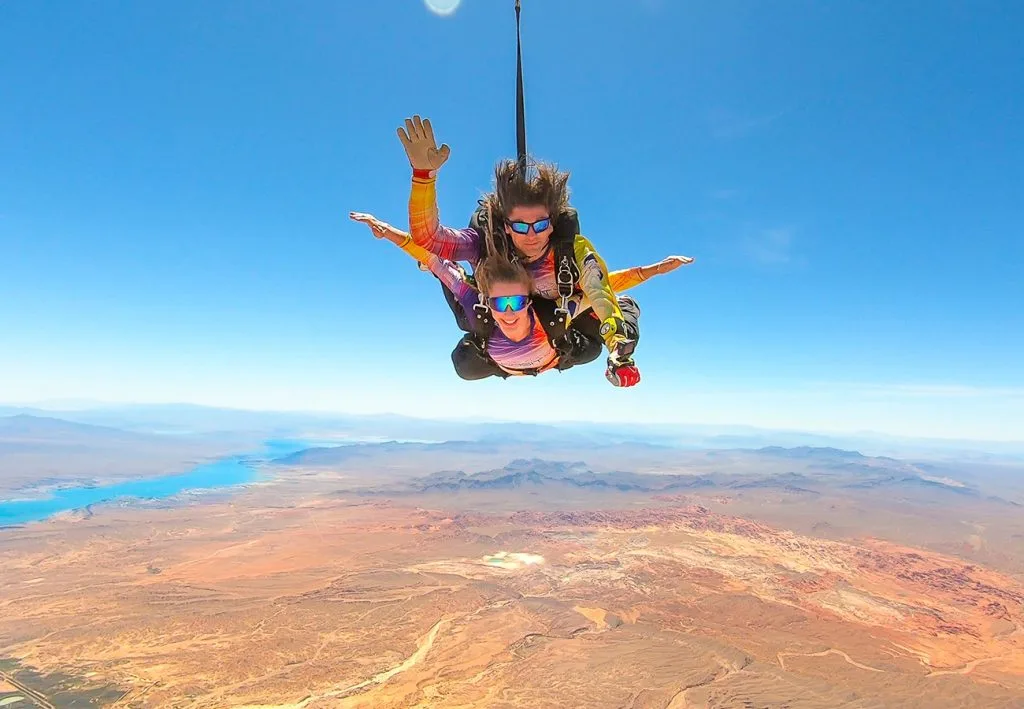 Skydiving over the Las Vegas Strip